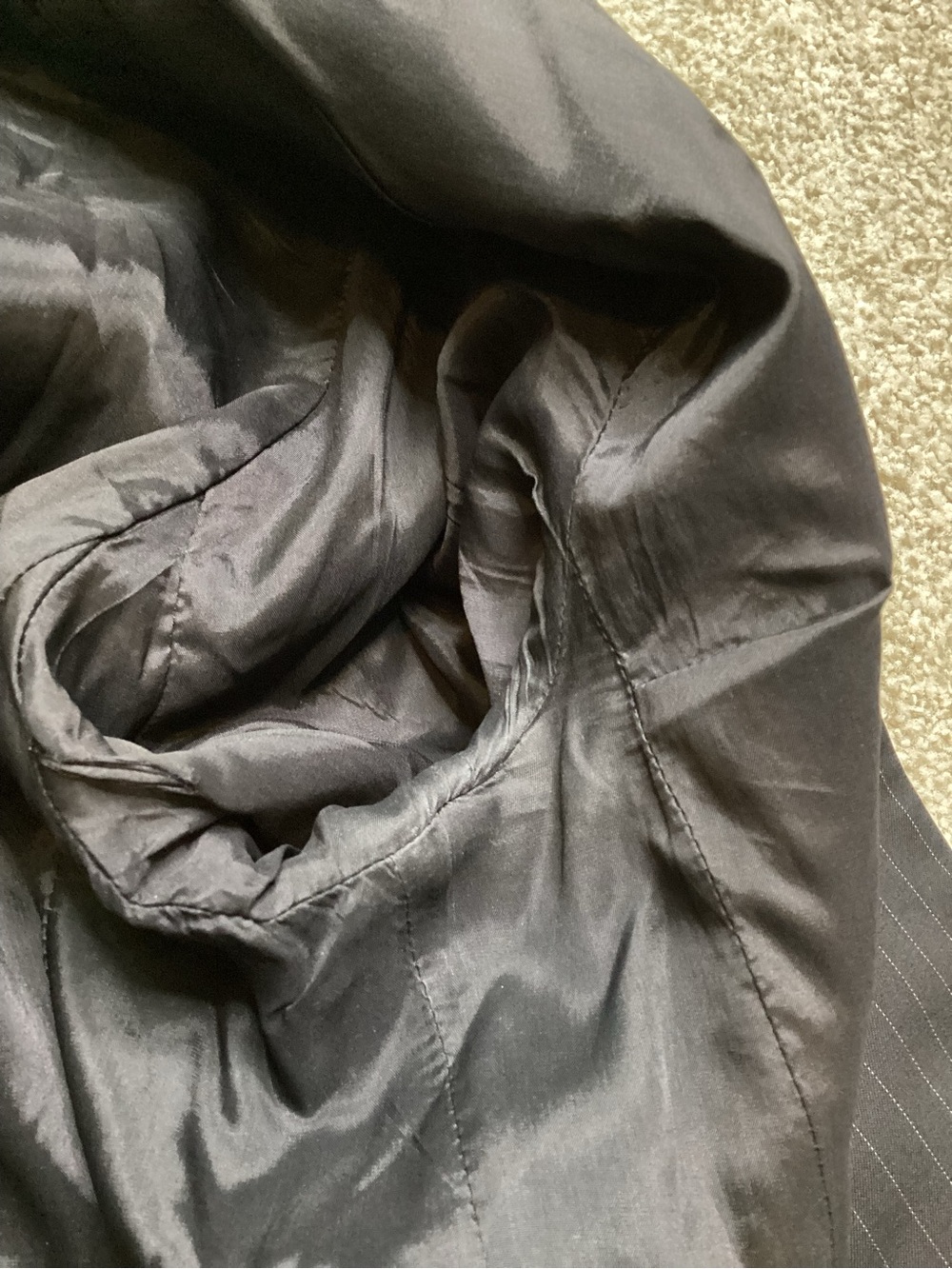Hugo Boss Women’s Pinstriped Blazer Jacket Coat Black 6 Small - Picture 9 of 11